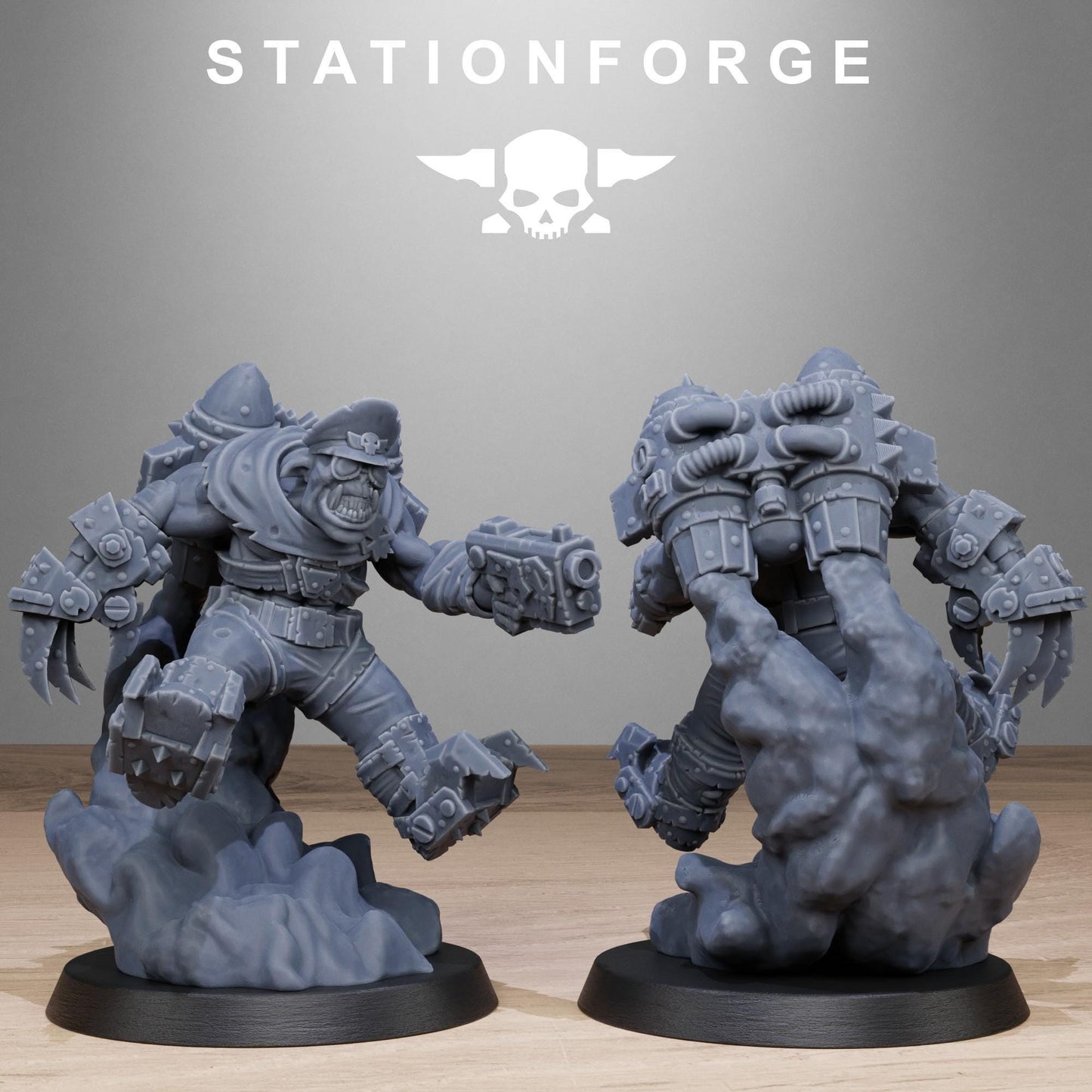 Sci-Fi Ork Miniatures, STATIONFORGE Grimdark Wargame Flyers