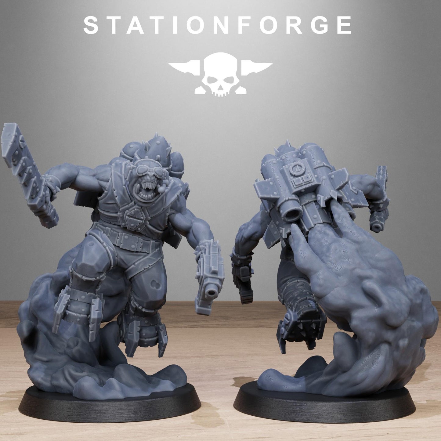 Sci-Fi Ork Miniatures, STATIONFORGE Grimdark Wargame Flyers