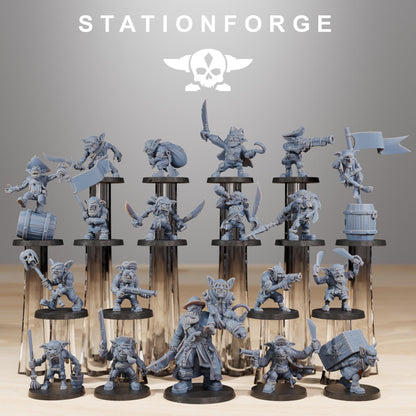 Gobs Pirates, Space-Faring Orkish Menace Sculpted by STATIONFORGE, Grimdark Compatible, Sci-Fi Wargame Scale