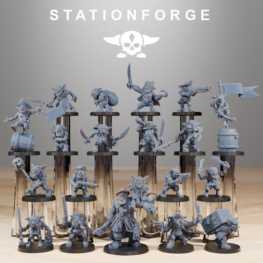 Gobs Pirates, Space-Faring Orkish Menace Sculpted by STATIONFORGE, Grimdark Compatible, Sci-Fi Wargame Scale