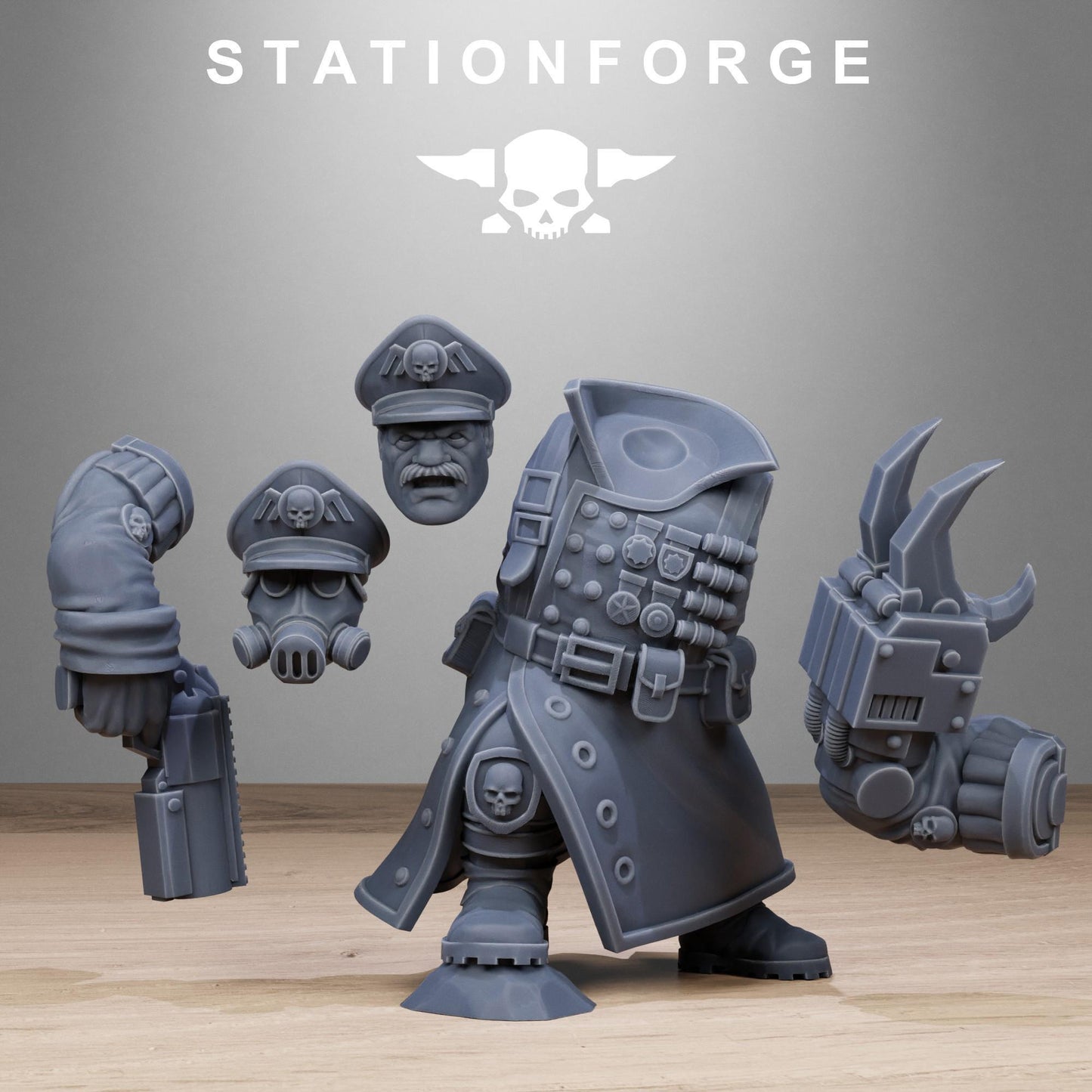 FreeGuard Mutant Officer, Death Korps Proxy, Sci-Fi Wargames Miniatures by STATIONFORGE