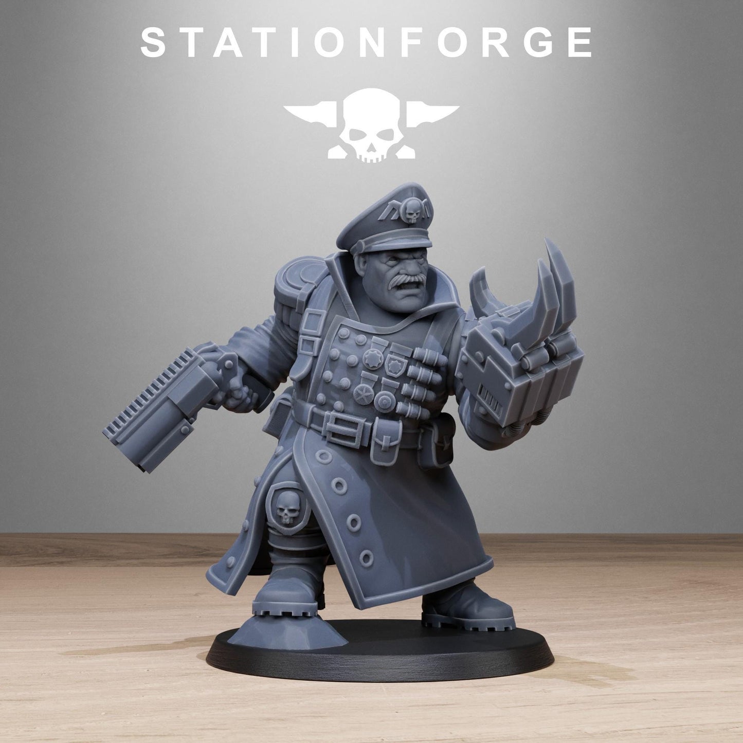 FreeGuard Mutant Officer, Death Korps Proxy, Sci-Fi Wargames Miniatures by STATIONFORGE
