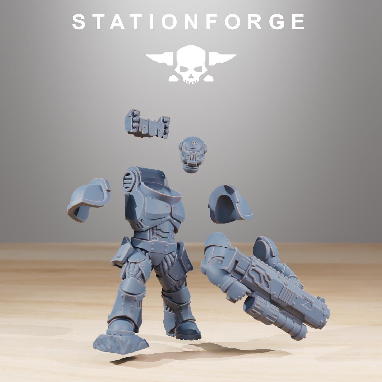 Socratis Ravagers, Modular Sci-Fi Marine warriors by STATIONFORGE, Grimdark Wargames Proxy