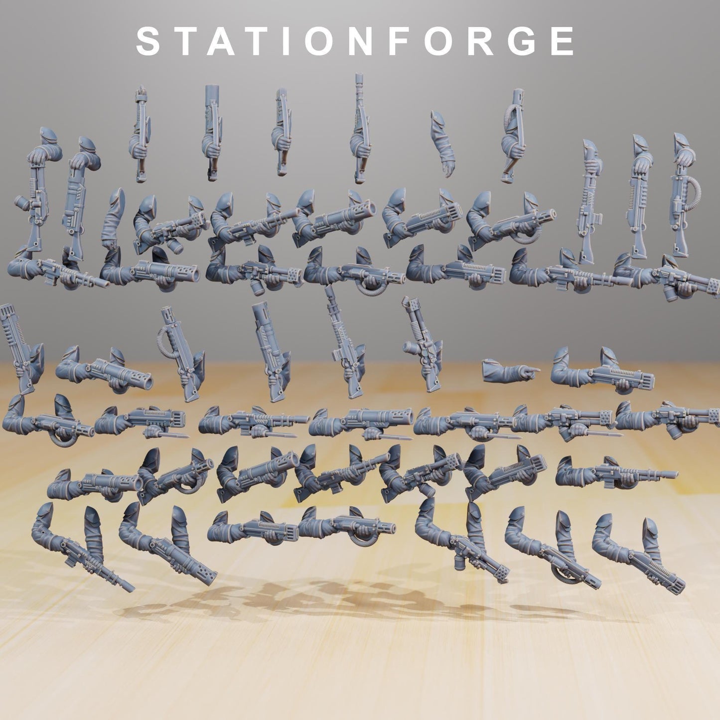 GrimGuard Infantry Builder, Death Korps Proxy, Sci-Fi Wargames Miniatures by STATIONFORGE