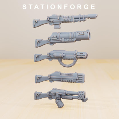 GrimGuard Infantry Builder, Death Korps Proxy, Sci-Fi Wargames Miniatures by STATIONFORGE