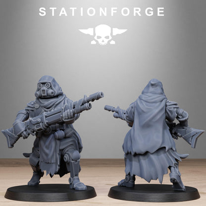 Scavenger Tech Magicians, Space Techno-bots, modular Sci-Fi warriors by STATIONFORGE, Sci-Fi Wargames Cyber-themed Grimdark miniatures