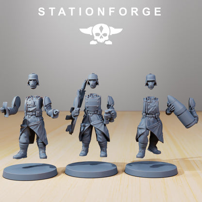 GrimGuard - Artillery, Modular Sci-Fi Artillery by STATIONFORGE, Sci-fi Wargames Proxy, Imperial Guard Army Long Range Artillery Proxy