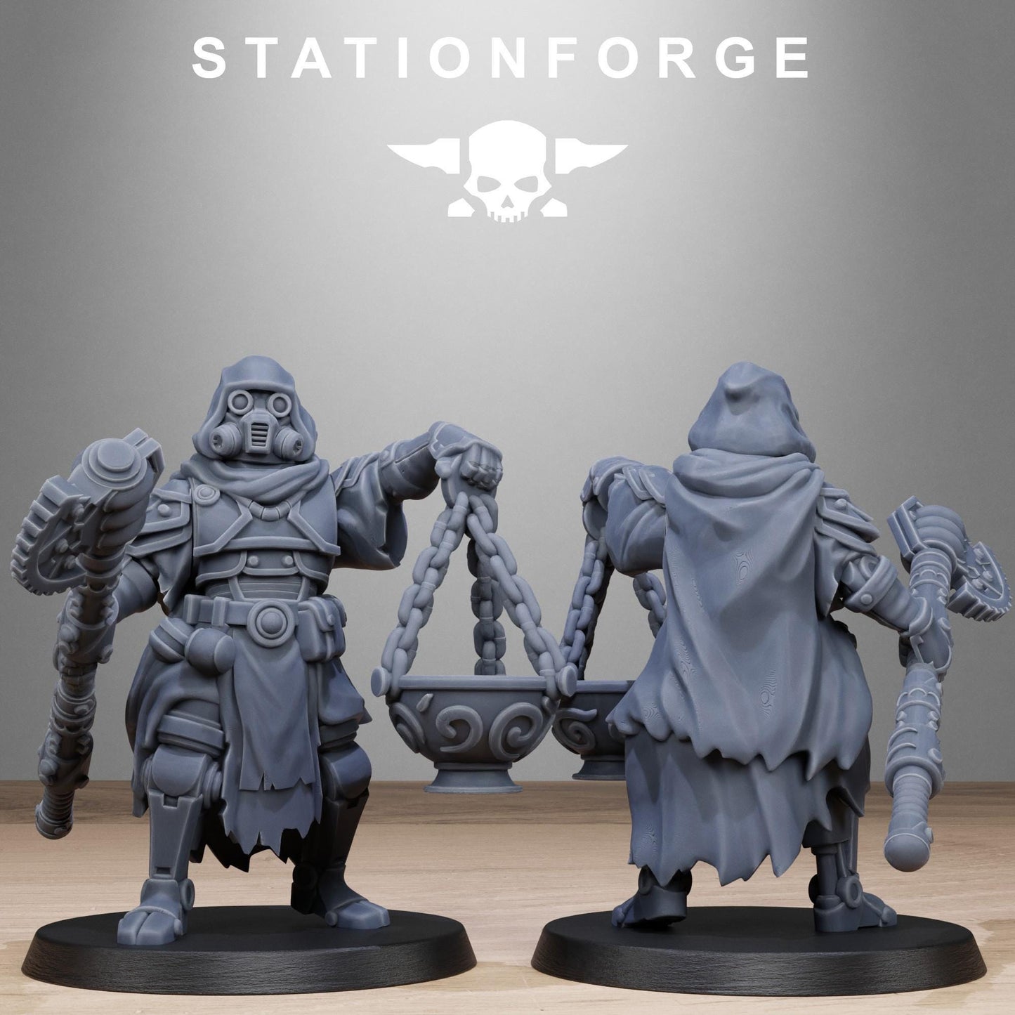 Scavenger Tech Magicians, Space Techno-bots, modular Sci-Fi warriors by STATIONFORGE, Sci-Fi Wargames Cyber-themed Grimdark miniatures
