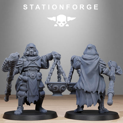 Scavenger Tech Magicians, Space Techno-bots, modular Sci-Fi warriors by STATIONFORGE, Sci-Fi Wargames Cyber-themed Grimdark miniatures