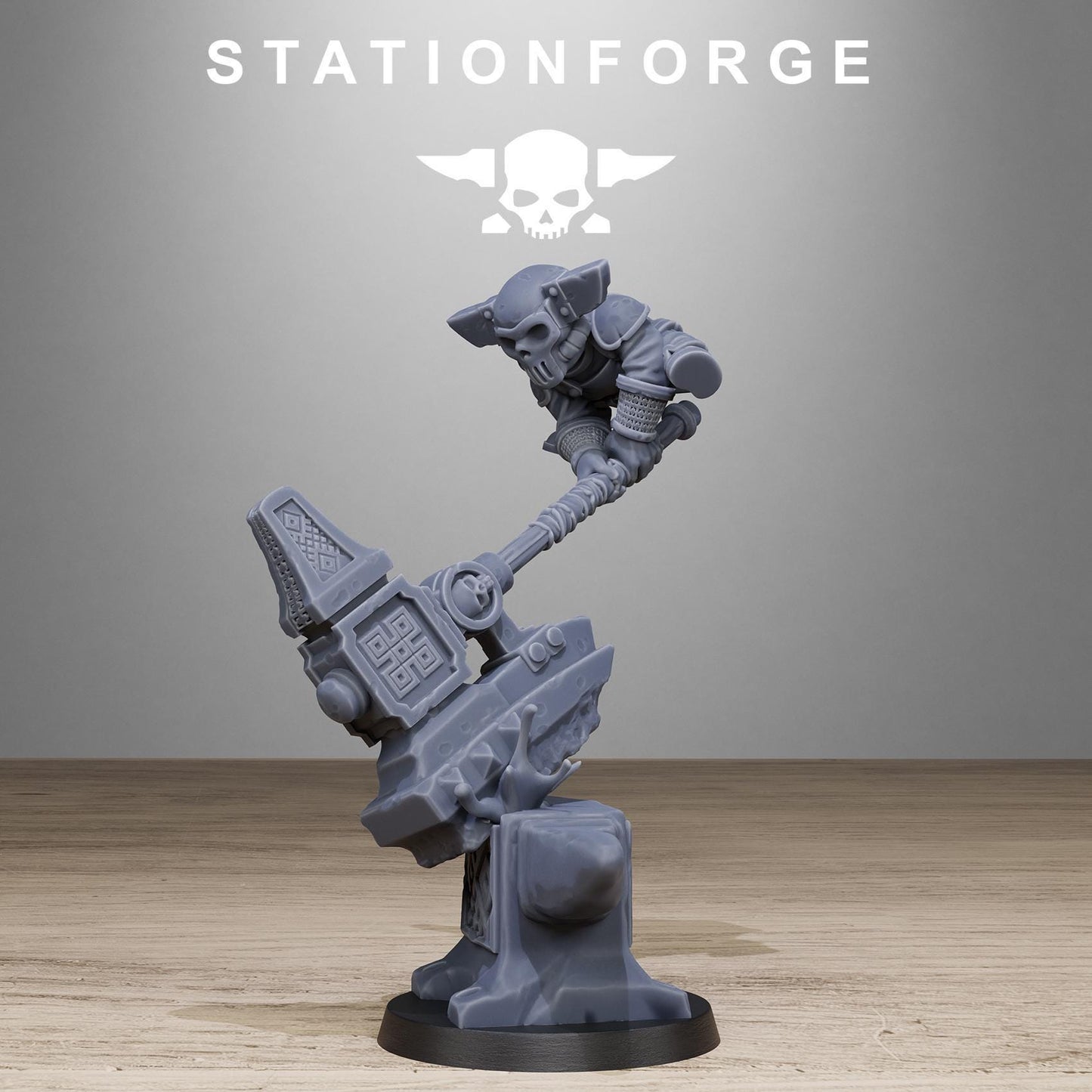 Forgeling Blacksmith Miniature, Sci-Fi Wargame Maskot by STATIONFORGE