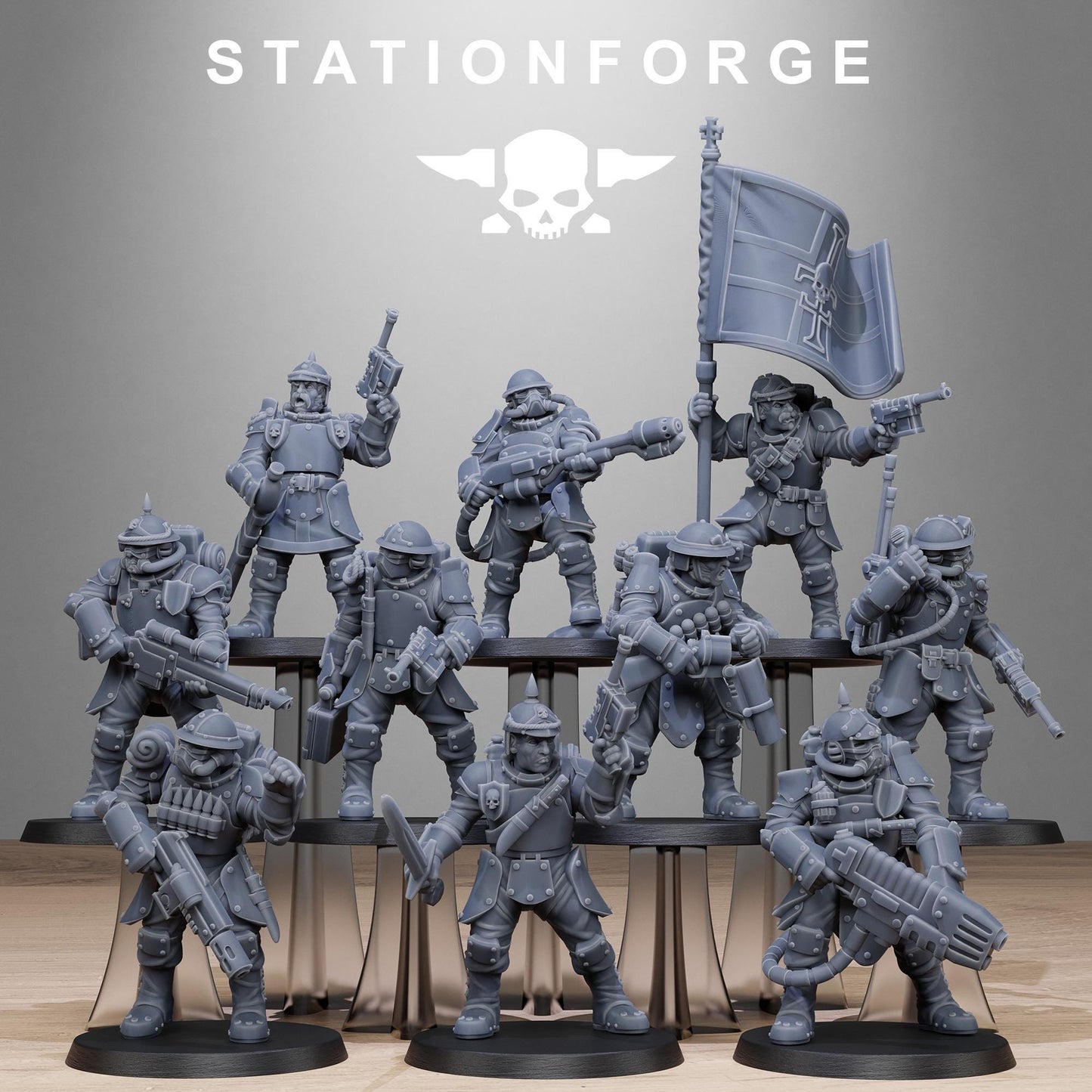 RoyalGuard Bastioners Modular Set Miniatures by STATIONFORGE,  Imperial guard infantry regiment