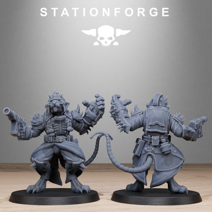 Corrupted Guard Raticus, Space Techno-Rats, monopose Sci-Fi warriors by STATIONFORGE, Sci-Fi Wargames Rat-Themed Grimdark miniatures