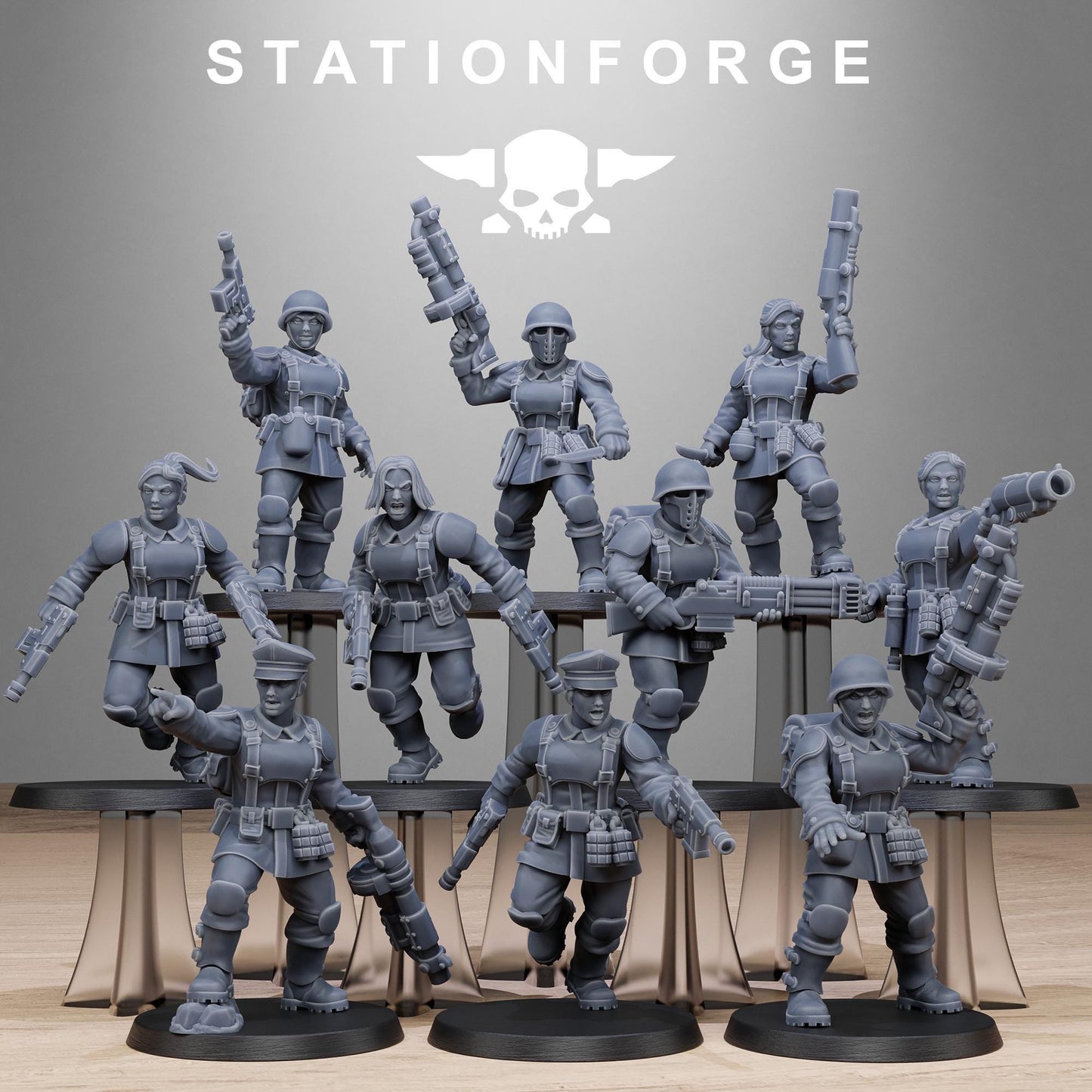 FreeGuard Sisters, Imperial Guard Proxy, Sci-Fi Wargames Miniatures by STATIONFORGE