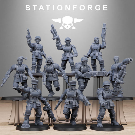 FreeGuard Sisters, Imperial Guard Proxy, Sci-Fi Wargames Miniatures by STATIONFORGE