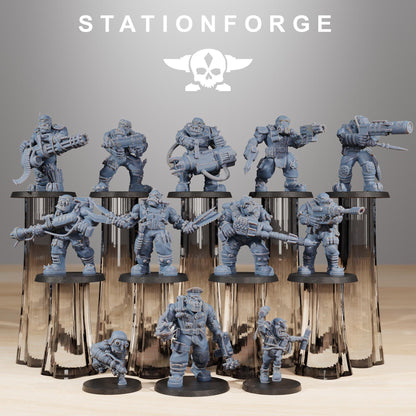 Orkaz Skillers, Space-Faring Orkish Menace Sculpted by STATIONFORGE, Grimdark Compatible, Sci-Fi Wargame Scale