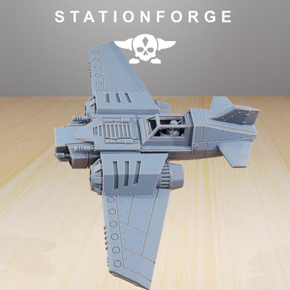 GrimGuard SF-19A Fighter Plane, Sci-Fi Wargames Proxy by STATIONFORGE