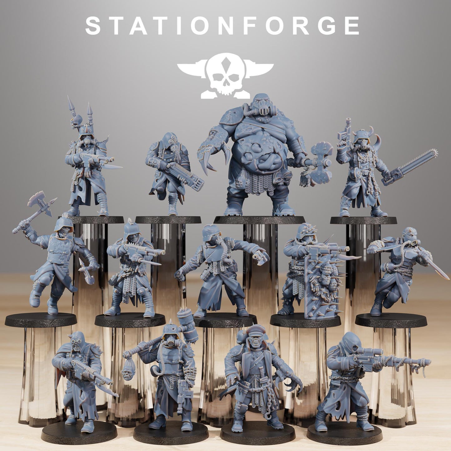 Corrupted Guard Miniatures, Chaos Worshipper Sci-Fi Wargames by STATIONFORGE