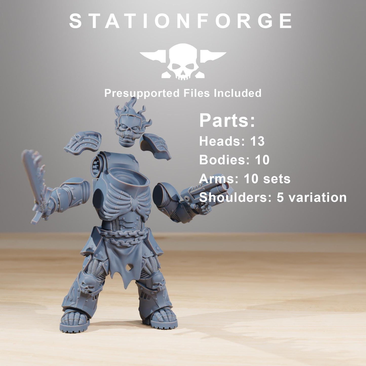 Socratis Doom Reapers, Modular Sci-Fi Marine warriors by STATIONFORGE, Grimdark Wargames Proxy