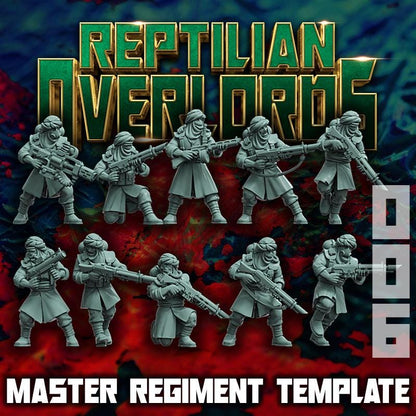 Master Regiment Template 006 Desert Reavers, Sci-Fi Wargames Miniatures by Reptilian Overlords