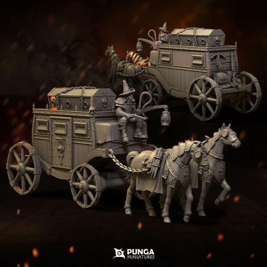 Witch Hunter Wagon by Punga Miniatures - Wargame Scale 3D Printed Miniature