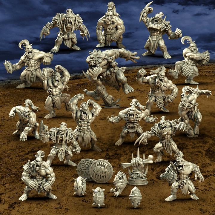 Savage Orcs by Punga Miniatures - Wargame Scale 3D Printed Miniature - Full Team