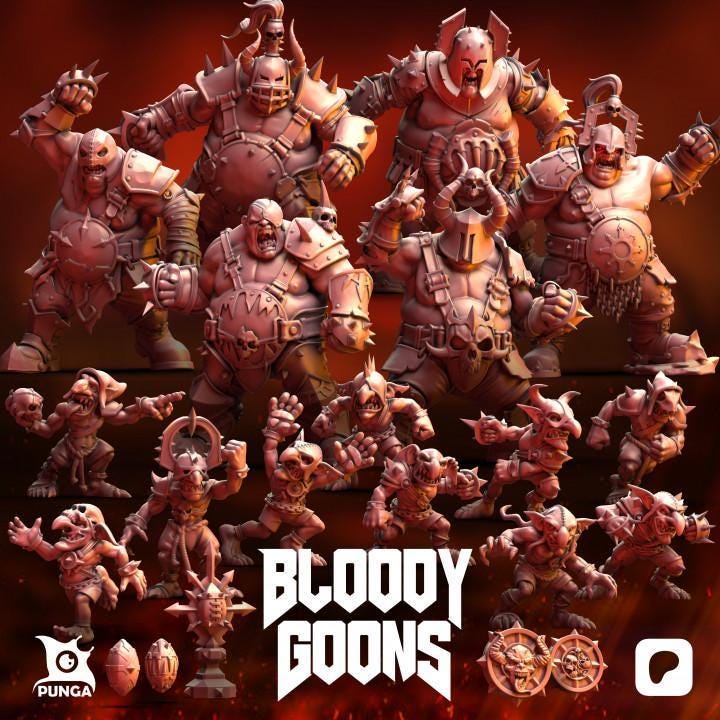 Bloody Goons Full Team by Punga Miniatures - Wargame Scale 3D Printed Miniature