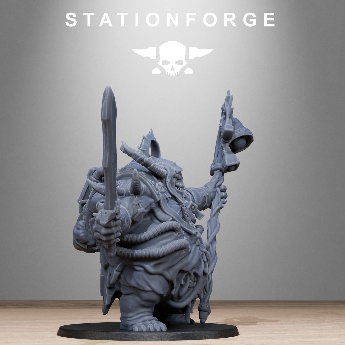 Corrupted Lord Miniature, Grimdark Future Wargame, STATIONFORGE