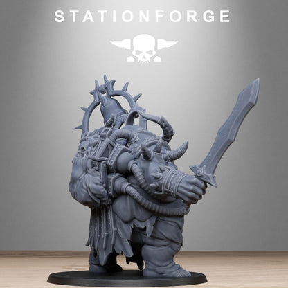 Corrupted Lord Miniature, Grimdark Future Wargame, STATIONFORGE