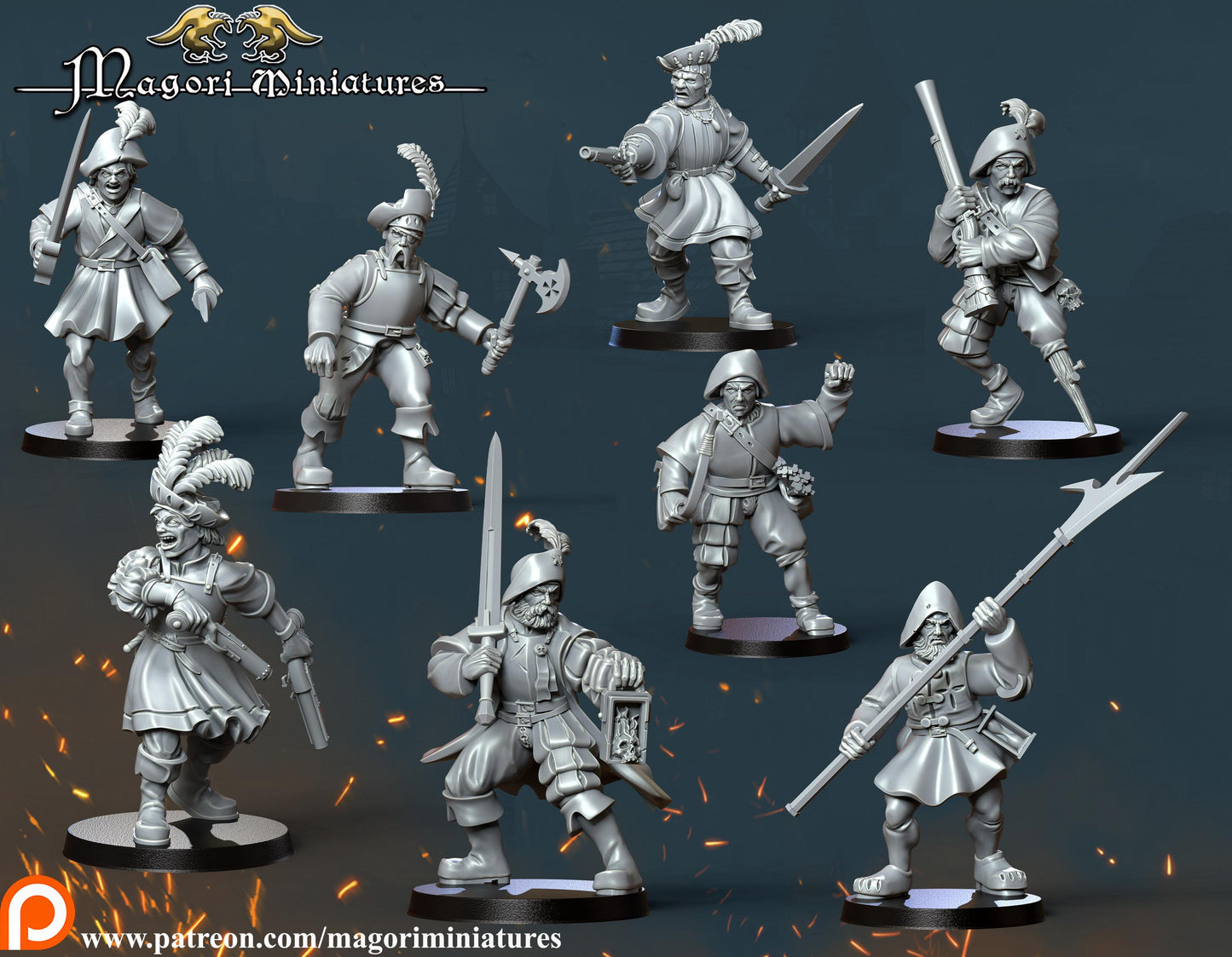 Marienburg Warband Vol 2, Fantasy Skirmish Miniatures by Magori Miniatures, perfect for Fantasy Wargames and RPGs