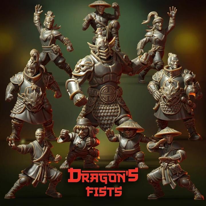 Dragon's Fists by Punga Miniatures - Wargame Scale 3D Printed Miniature - Part 2