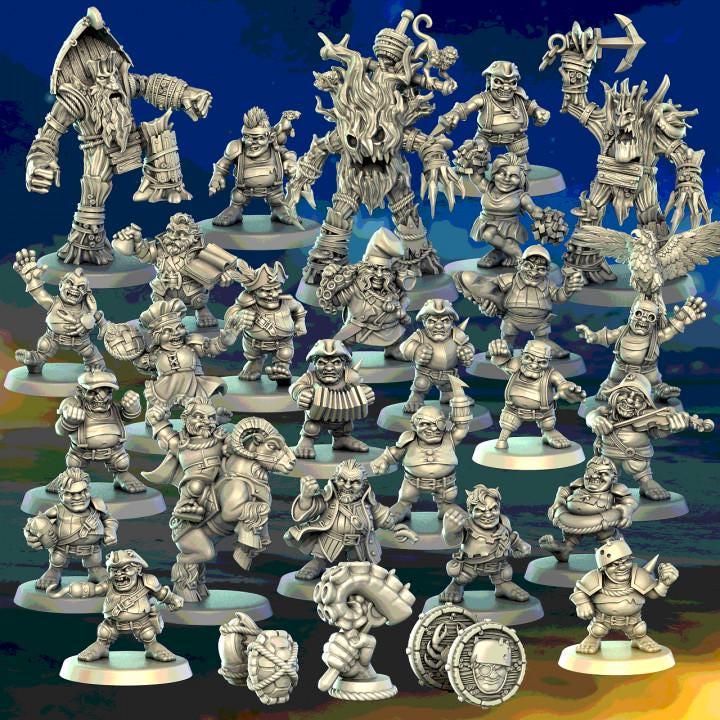 Hungry Piranhas by Punga Miniatures - Wargame Scale 3D Printed Miniature - Complete Set