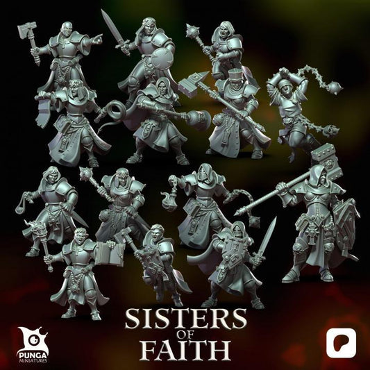 The Sisters of Faith warband by Punga Miniatures - Wargame Scale 3D Printed Miniature