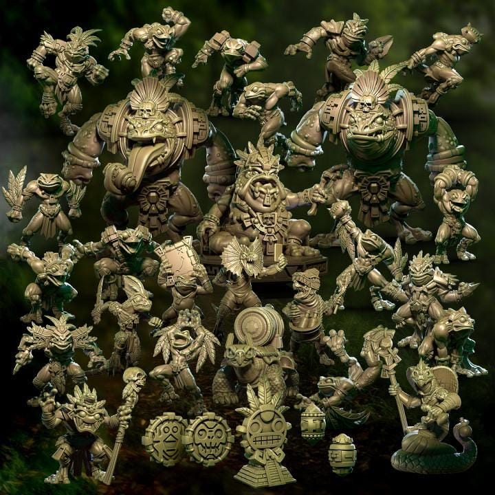 Jungle Avengers by Punga Miniatures - Wargame Scale 3D Printed Miniature - Complete Set