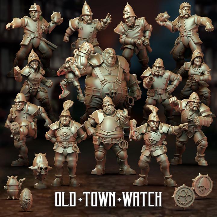 Old Town Watch by Punga Miniatures - Wargame Scale 3D Printed Miniature - Team
