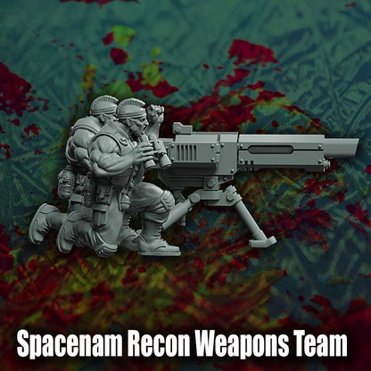 Spacenam Recon Weapons Team, Sci-Fi Wargames Miniatures by Reptilian Overlords, Space Guard