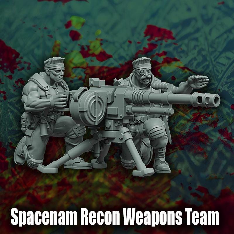 Spacenam Recon Weapons Team, Sci-Fi Wargames Miniatures by Reptilian Overlords, Space Guard