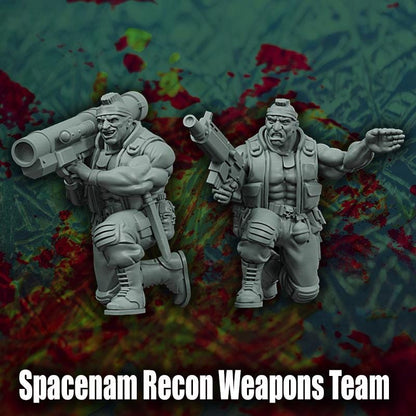 Spacenam Recon Weapons Team, Sci-Fi Wargames Miniatures by Reptilian Overlords, Space Guard