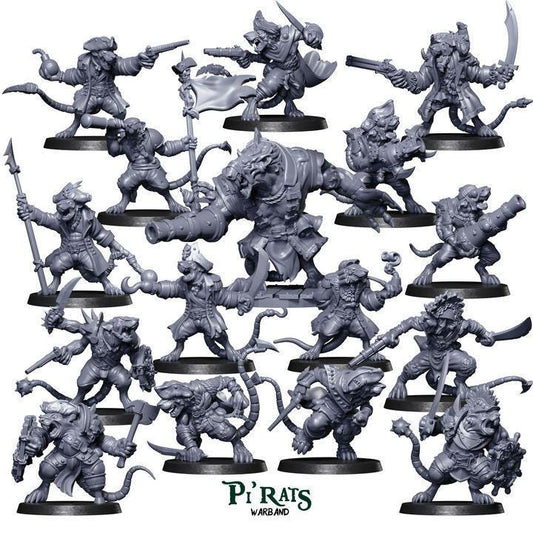 PiRats Team Warband by Punga Miniatures - Wargame Scale 3D Printed Miniature