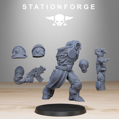 Corrupted Socratis Infantry, Modular Sci-Fi Marine warriors by STATIONFORGE, Grimdark Wargames Proxy