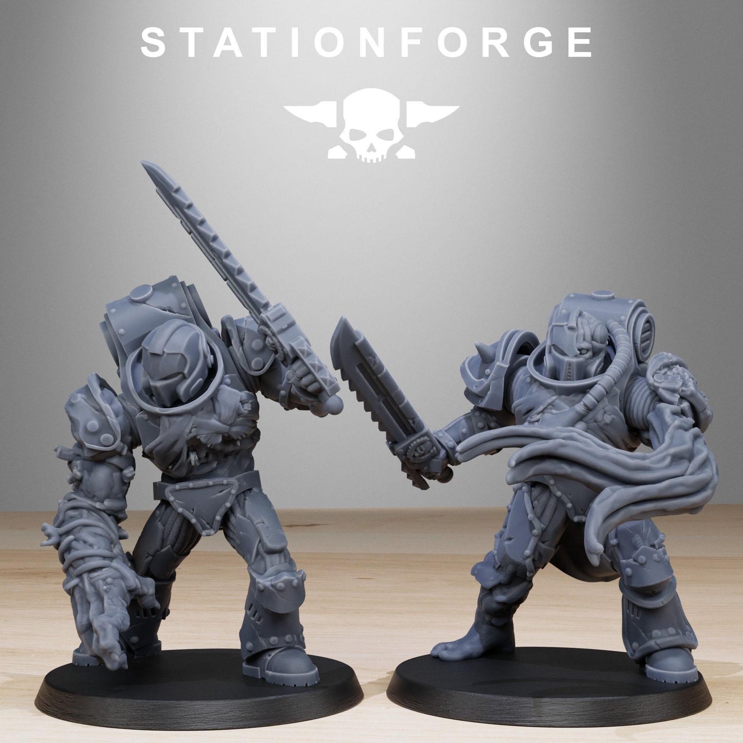 Corrupted Socratis Infantry, Modular Sci-Fi Marine warriors by STATIONFORGE, Grimdark Wargames Proxy