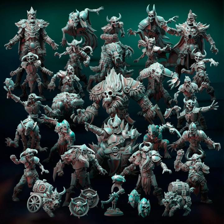 Frozen Ravagers by Punga Miniatures - Wargame Scale 3D Printed Miniature - Complete Set