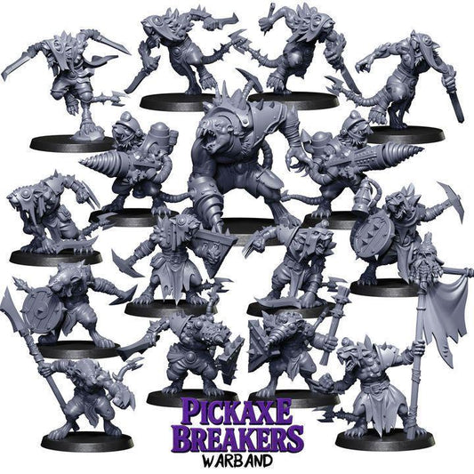 Pickaxe Breakers Warband by Punga Miniatures - Wargame Scale 3D Printed Miniature