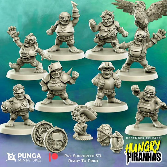 Halfings Piranhas - December Release by Punga Miniatures - Wargame Scale 3D Printed Miniature