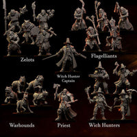 Witch Hunters warband by Punga Miniatures - Wargame Scale 3D Printed Miniature