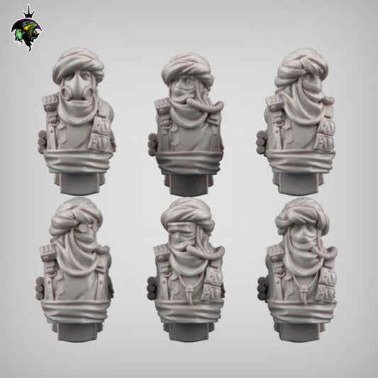 Desert Reavers Torso Set, Sci-Fi Guardsmen Miniatures, Reptilian Overlords