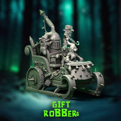 Gift Robber Sleigh 2 by Punga Miniatures - Wargame Scale 3D Printed Miniature