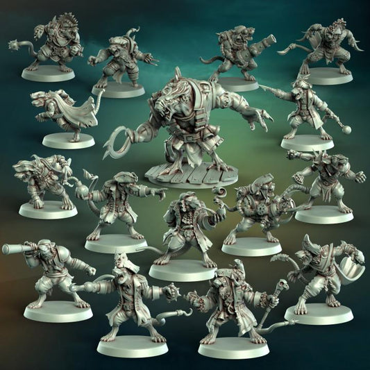 Pi'Rats Team for Fantasy Football by Punga Miniatures - Wargame Scale 3D Printed Miniature - Team