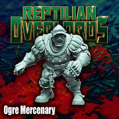 Fantasy Ogre Mercenary, 3D Printed Resin Miniature by Reptilian Overlords