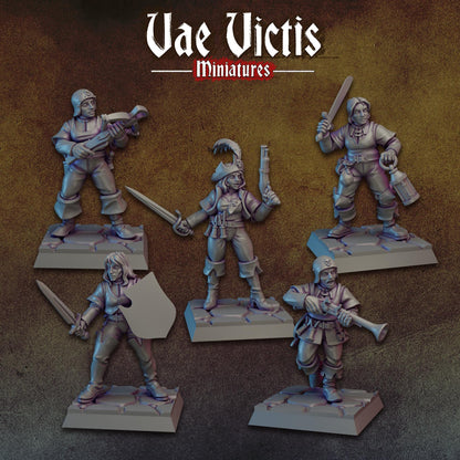 Modular Female Blood and Gold Mercenaries vol 06, Bits and Weapon Conversions Fantasy by Vae Victis, perfect for Fantasy Wargames and RPGs