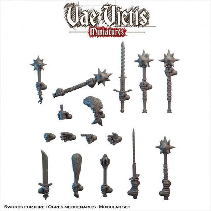 Modular Ogre Mercenary Warriors, Bits and Weapon Conversions Fantasy by Vae Victis, perfect for Fantasy Wargames and Tabletop RPGs